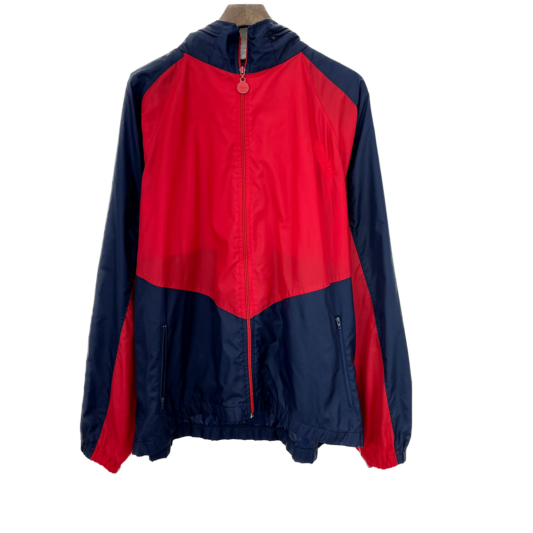 Vintage Adidas Full Zip Navy Blue Red Light Jacket Size XL