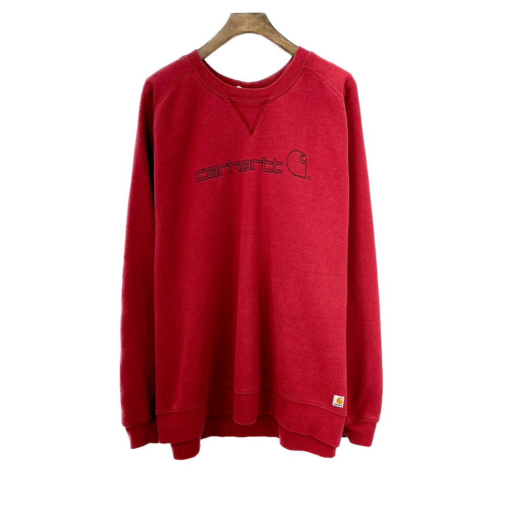 Vintage Carhartt Red Crew Neck Sweatshirt Size 2XL