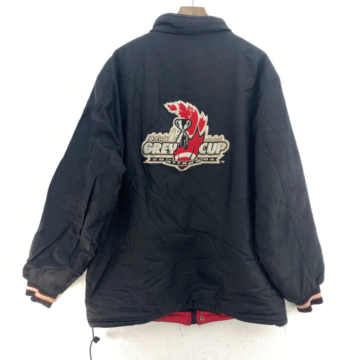 Reebok 92nd Grey Cup CFL 2004 Ottawa Black Insulated Jacket Size M Full Zip Up