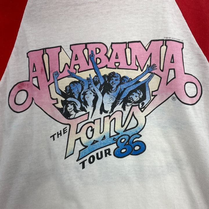 Vintage 1986 Tour I Saw Alabama 3/4 Sleeve White T-shirt Size M