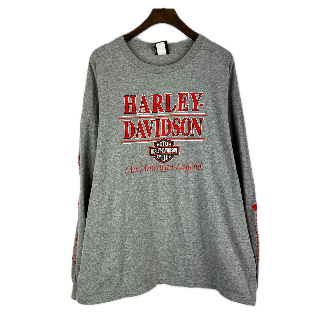 Harley Davidson An American Legend Gray Long Sleeve T-Shirt Size 2X