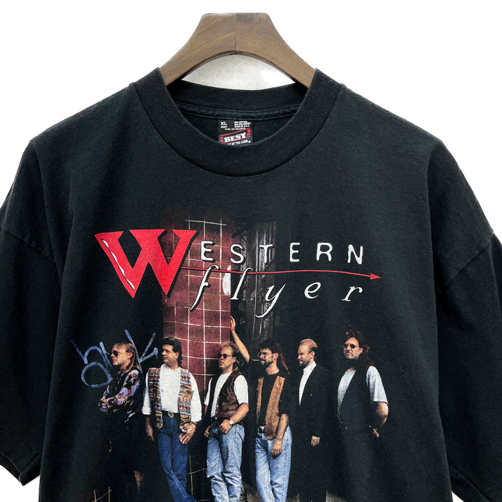 Vintage Western Flyer Country Music Black T-shirt Size XL Single Stitch
