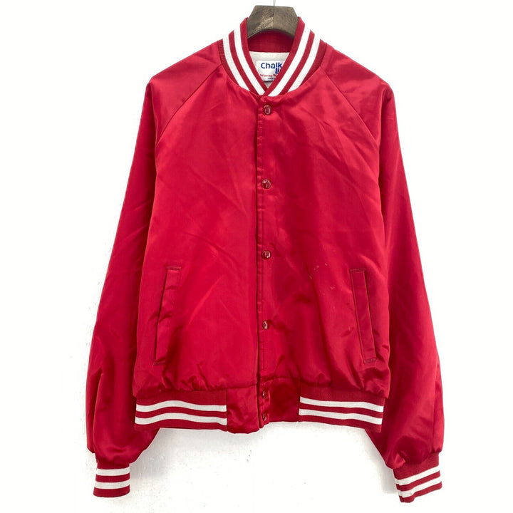 Vintage Red Bomber Jacket Mtn View Spell Out Size M