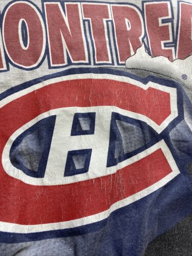 Vintage Nutmeg CCM Montreal Canadiens NHL Gray T-shirt Size XL