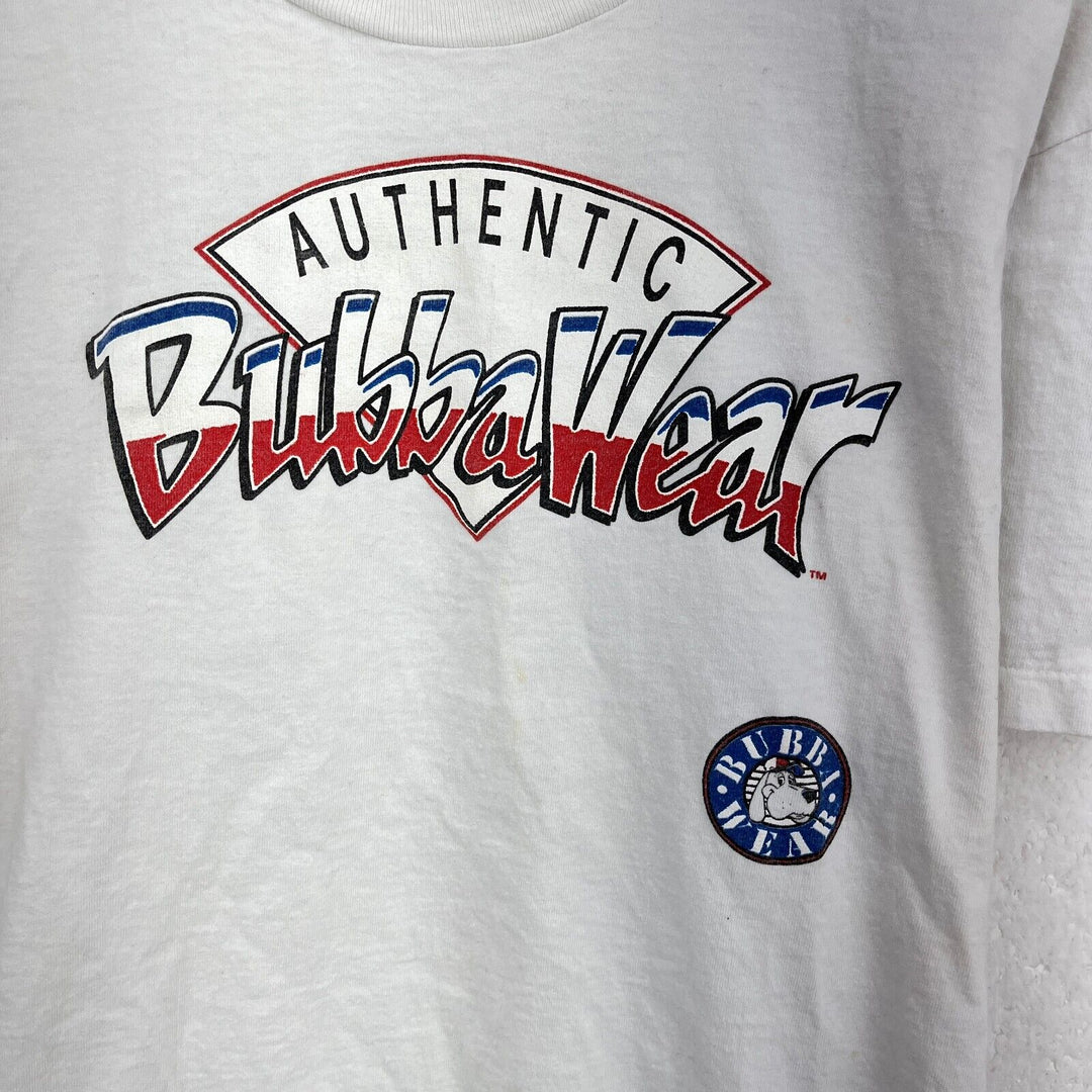 Vintage Bubba Wear Authentic Logo White T-shirt Size L
