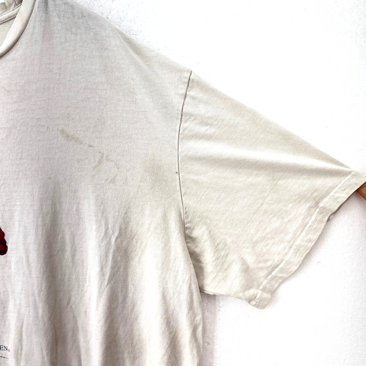 Vintage Rare Ralph Lauren Polo Bear White Graphic T-shirt Size 2XL Distressed