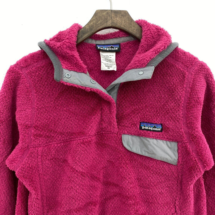 Vintage Snap-T Hooded Fleece Hot Pink Jacket Size XS Women's