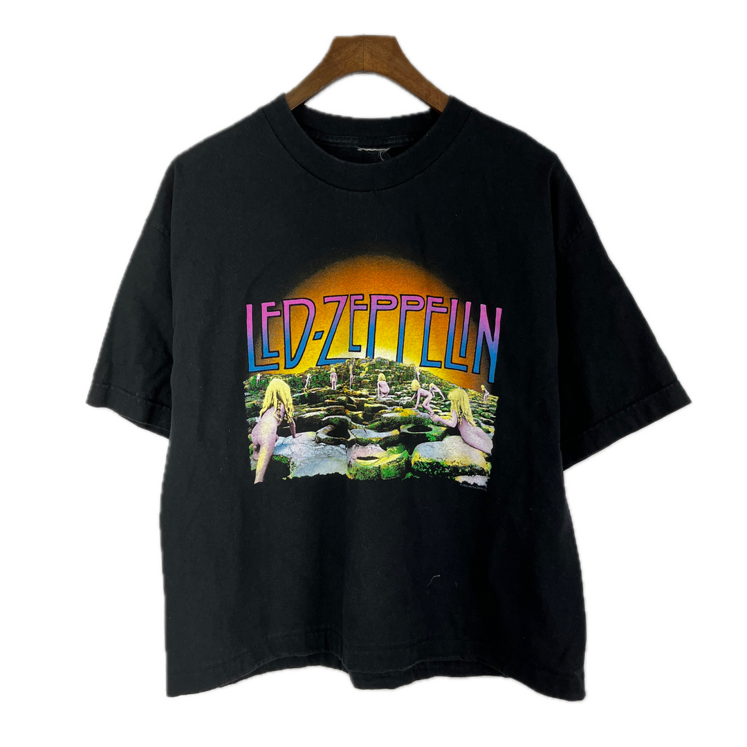 Vintage Led Zepplin House of Holy Black T-shirt Size M Boxy Fit