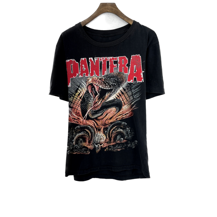 Vintage Pantera Big Snake Graphic Print Black T-shirt Size M