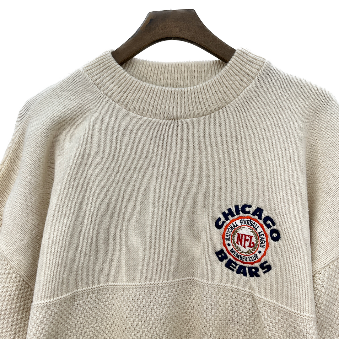 Vintage Nutmeg Chicago Bears NFL Ivory Sweater Size L