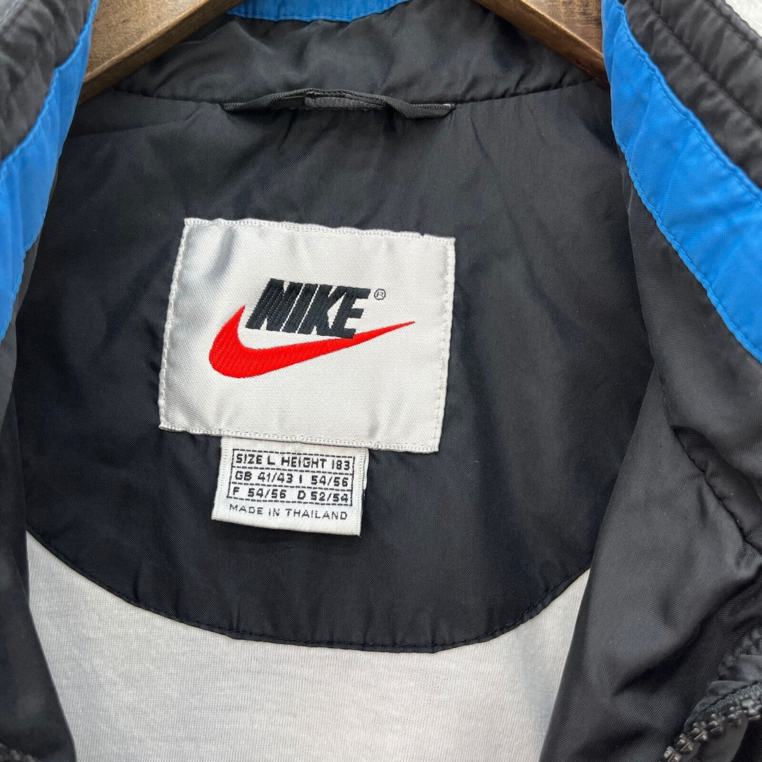 Vintage Nike Spell Out Windbreaker Light Jacket Black Size L 90s