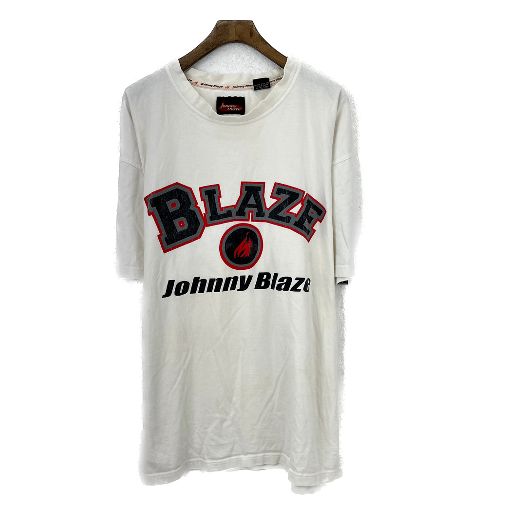 Vintage Johnny Blaze Ghost Rider Comic Book White T-shirt Size XL