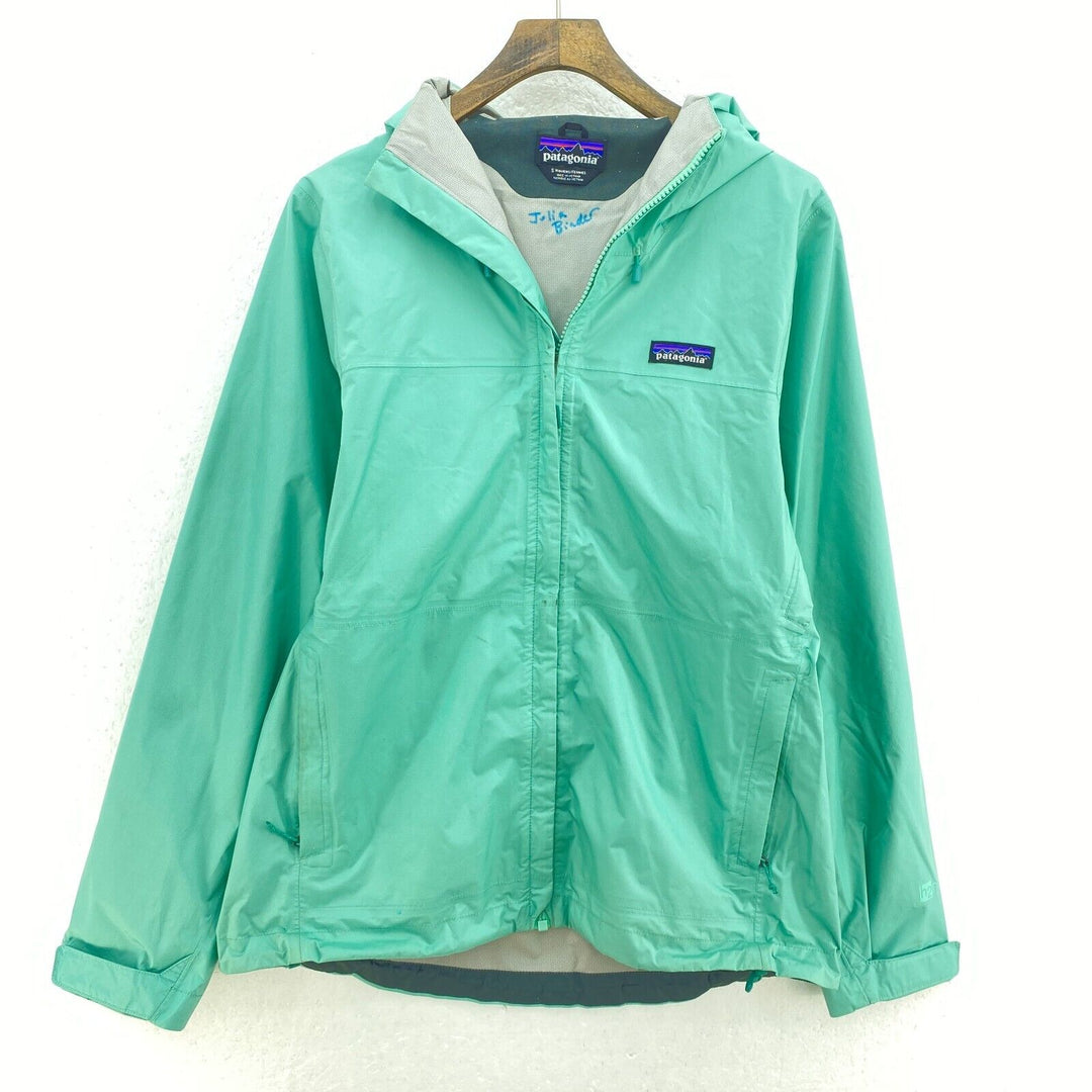Vintage Patagonia H2 No Full Zip Hooded Mint Green Jacket Size S Women's