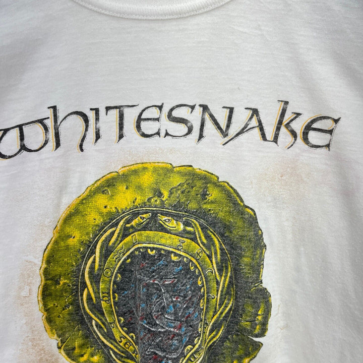 Vintage Whitesnake 1987 Rock Band David Coverdal White T-shirt Size S