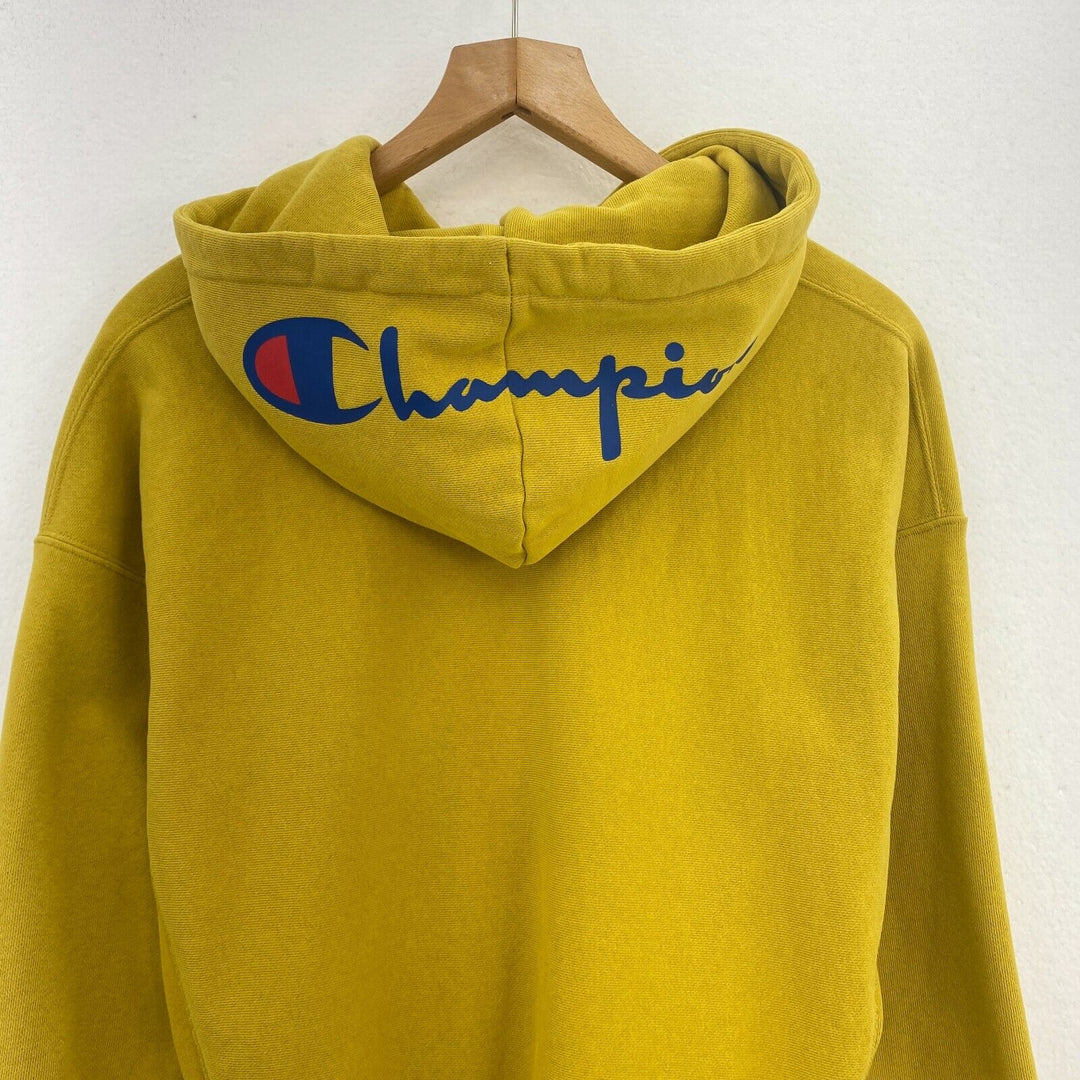 Champion Reverse Weave Yellow Vintage Hoodie Size M