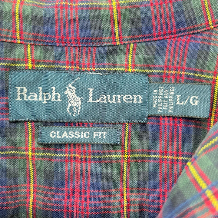 Ralph Lauren Checked Button Up Classic Fit Pink Shirt Size L