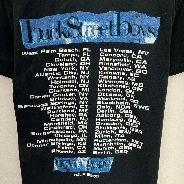 Vintage Back Street Boys Never Gone Tour 2005 Black T-shirt Size S