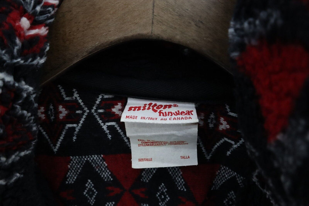 Vintage Milton Printed Full Zip Red Fleece Jacket Size S