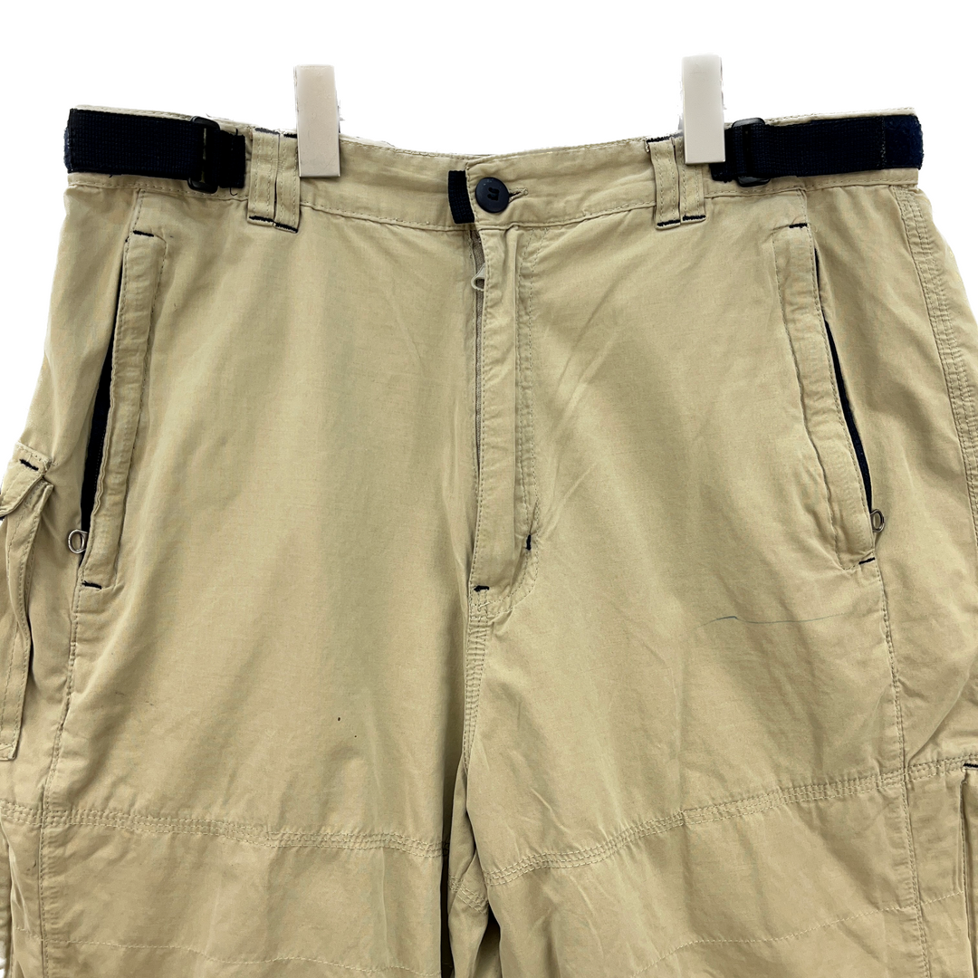 Vintage No Boundaries Beige Cargo Shorts Size 34 Adjustable Waist
