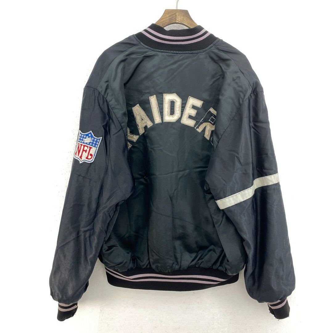 Vintage Oakland Raiders Chalkline Eaze-E Spell Out Bomber Jacket Size L NFL