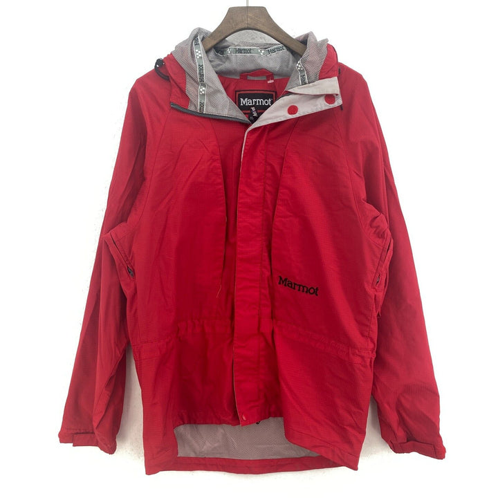 Vintage Marmot Lightweight Red Full Zip Hooded Jacket Size S