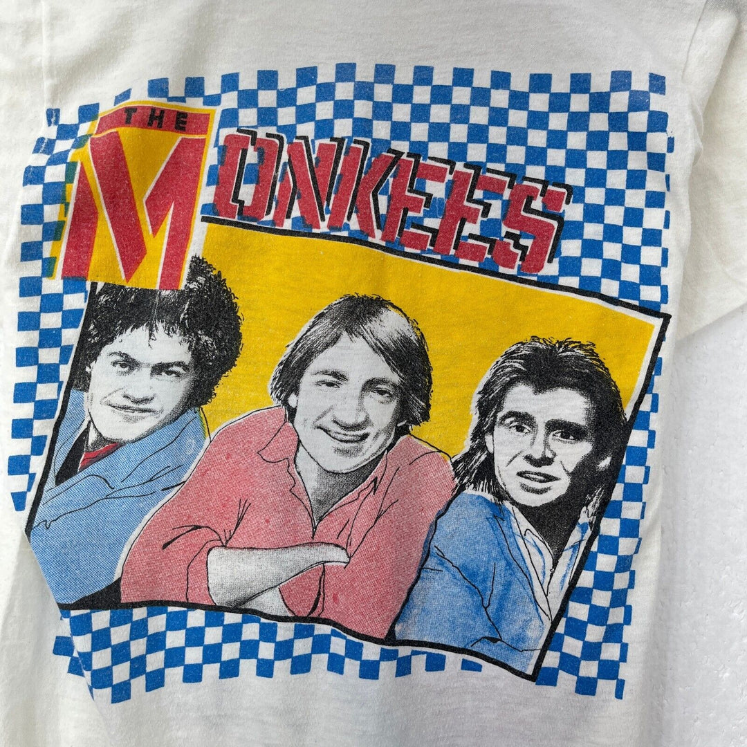 Vintage 1986 The Monkees American Rock Concert Tour White T-Shirt Size S
