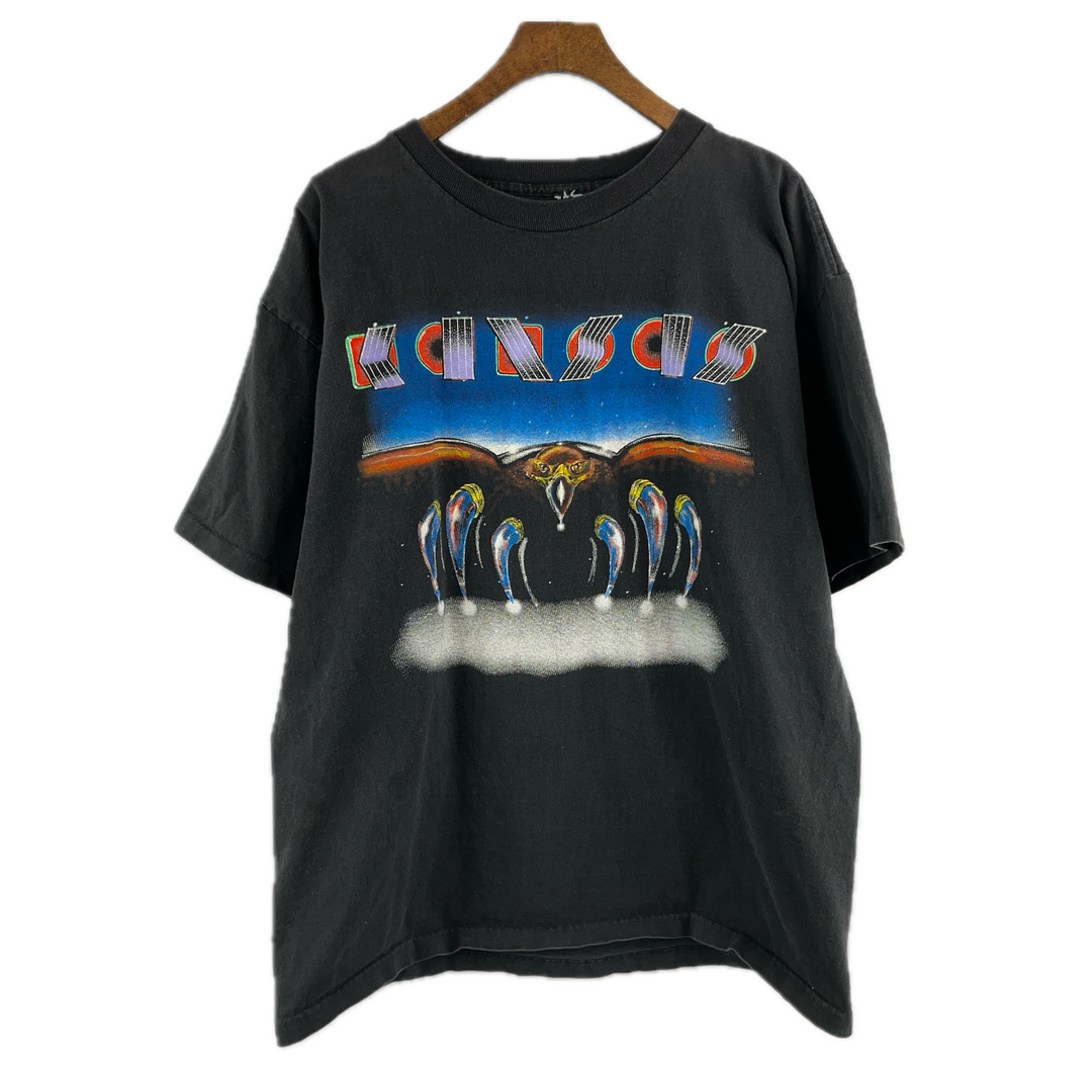 Vintage 1991 Kansas Concert Tour Band T-Shirt Size L Black