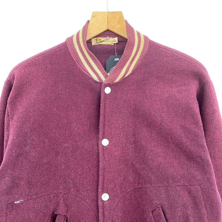 50's 60's Red Bomber Vintage Varsity Jacket Abington Size M