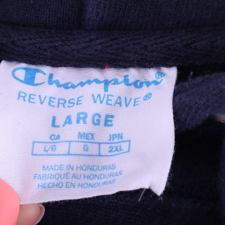 Champion Reverse Weave Blue Hoodie Size Large