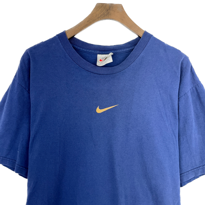 Vintage Nike Center Middle Swoosh Conditioning T Shirt 90s Navy Blue Size M