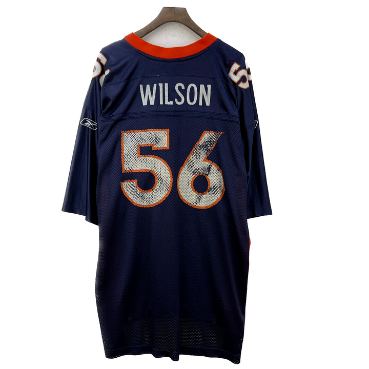 Vintage Reebok Denver Broncos NFL Al Wilson #56 Navy Blue Size XL Football