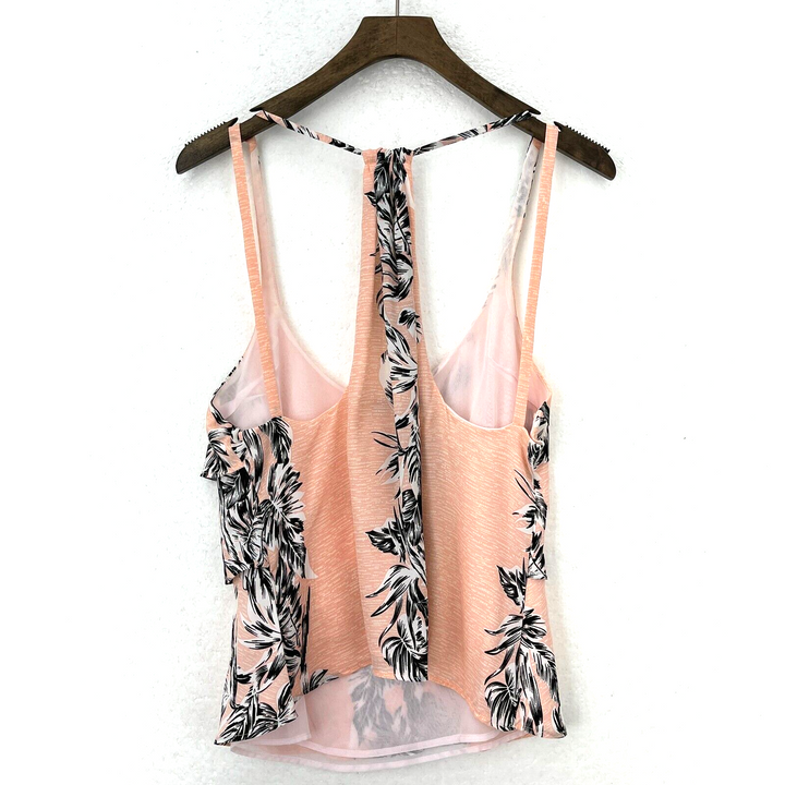 ZARA Floral Frilled Top Pink Size XS