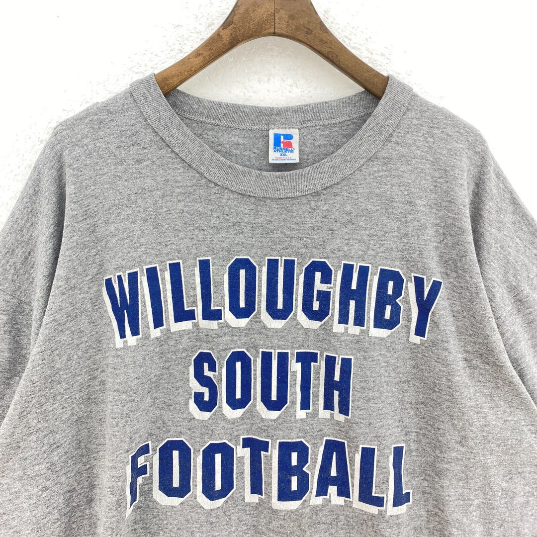 Vintage Willoughby South Football Russell Athletic Gray T-shirt Size 2XL