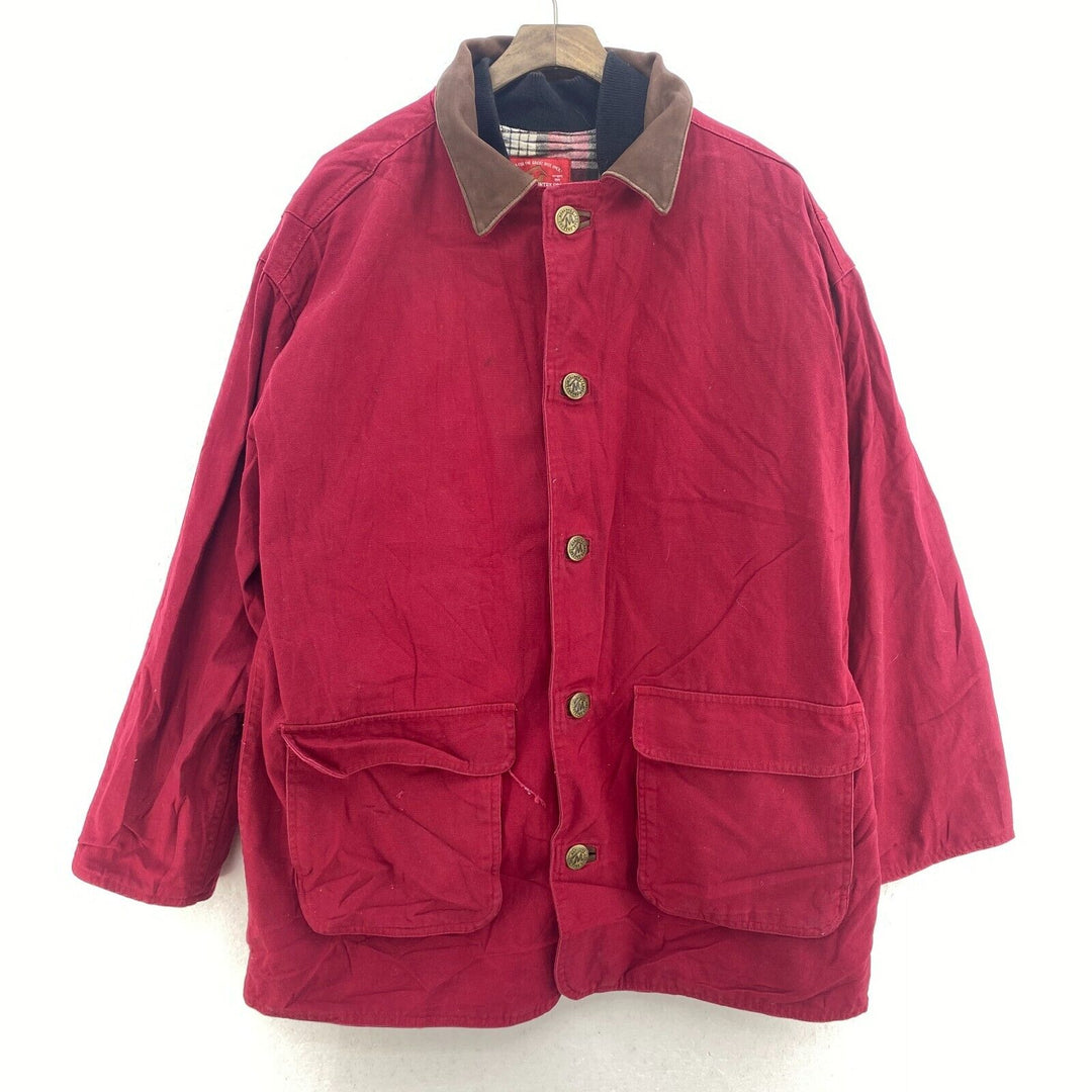 Vintage Marlboro Country Store Burgundy Red Button Up 3-In-1 Jacket Size XL