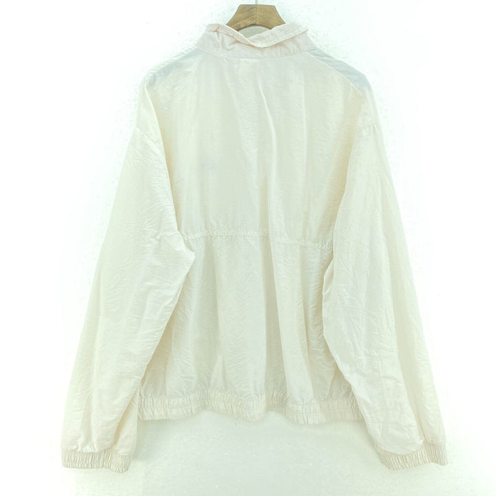 Vintage 70s Work Light Jacket Size L White Full Zip Up