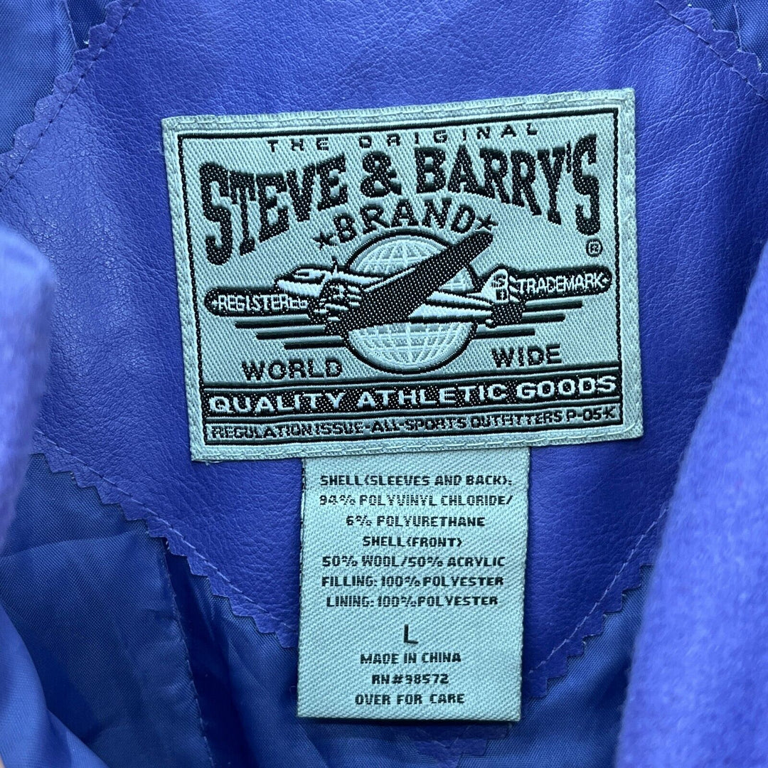 Vintage Steve And Barry Great Danes Purple Yellow College Bomber Jacket Size L