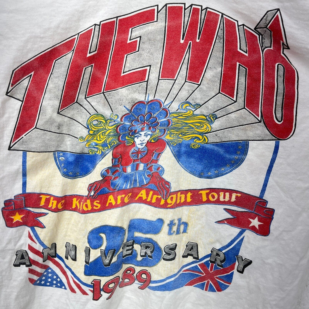 Vintage The Who The Kids Are Alright Tour Rock'N Roll White T-shirt Size XL