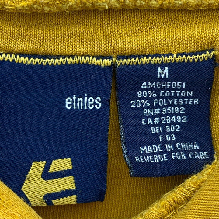 Vintage Etnies Skate Boards Center Logo Pullover Mustard Yellow Hoodie Size M