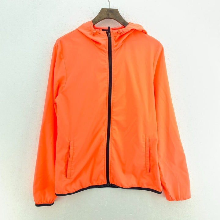 Vintage Nike Dri-Fit Orange Neon Light Hooded Jacket Size L