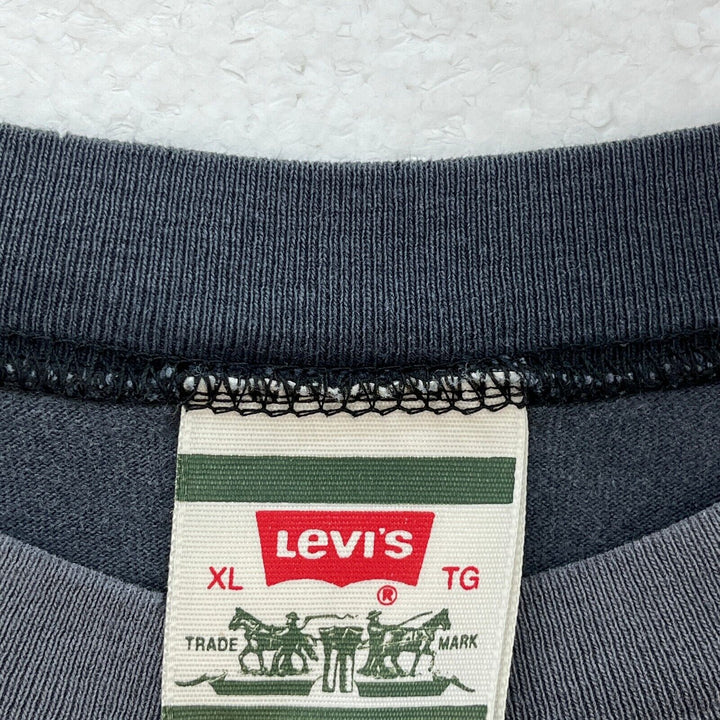 Vintage Levi Strauss Levi's Chest Logo Printed Black T-shirt Size XL