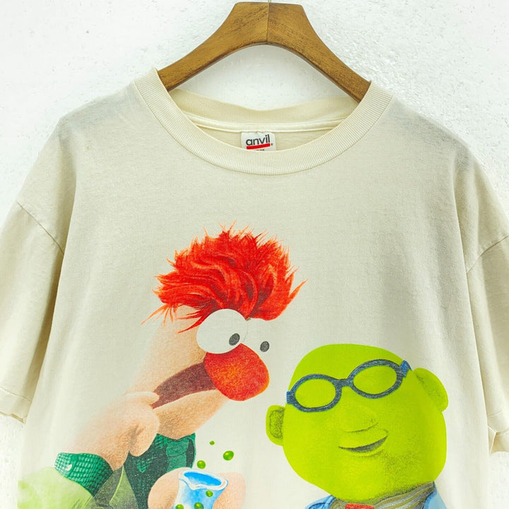 Vintage The Muppets Dr. Bunsen Honeydew 90s White T-shirt Size L