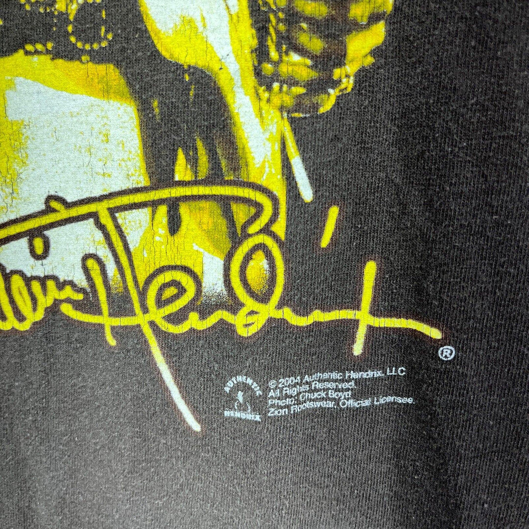 Vintage Jimi Hendrix Guitarist 2004 Brown T-shirt Size M Music