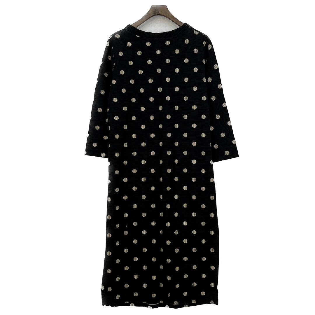 Zara Polka Dot Black Long Dress Size L