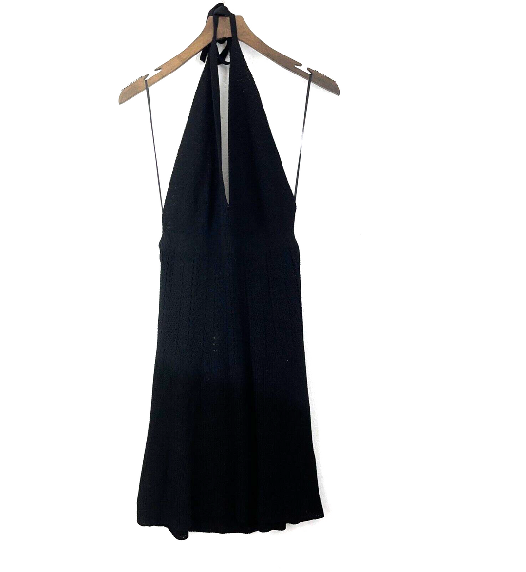 ZARA Halter Neck Black Knit Dress Size M NWT
