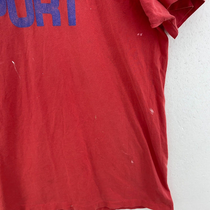 Vintage Polo Sport Ralph Lauren Red Distressed T-shirt Size XL Single Stitch 90s