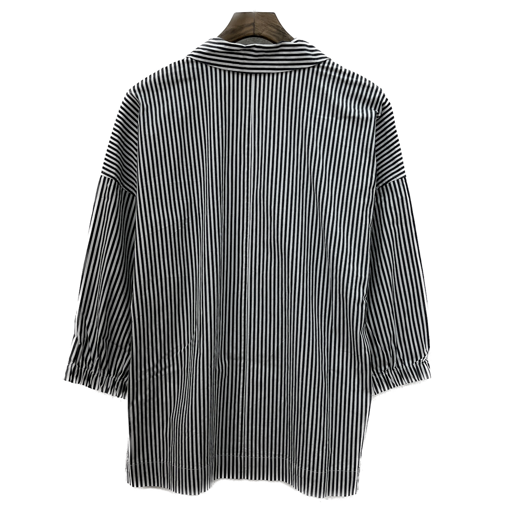Michael Kors Striped Half Zip Blue Shirt Size M
