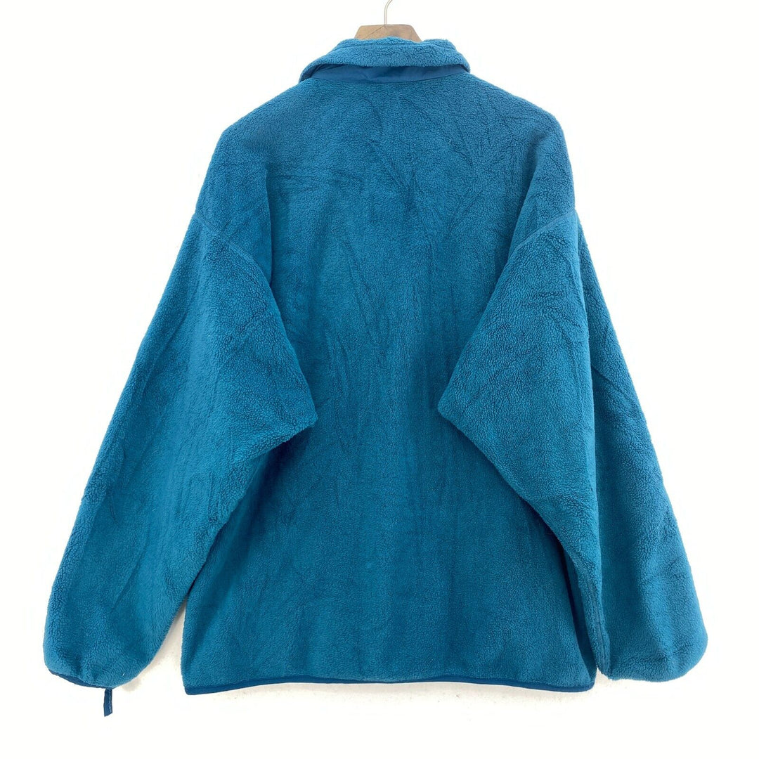 Vintage Patagonia Deep File Full Zip Fleece Jacket Size L Teal Green 90s