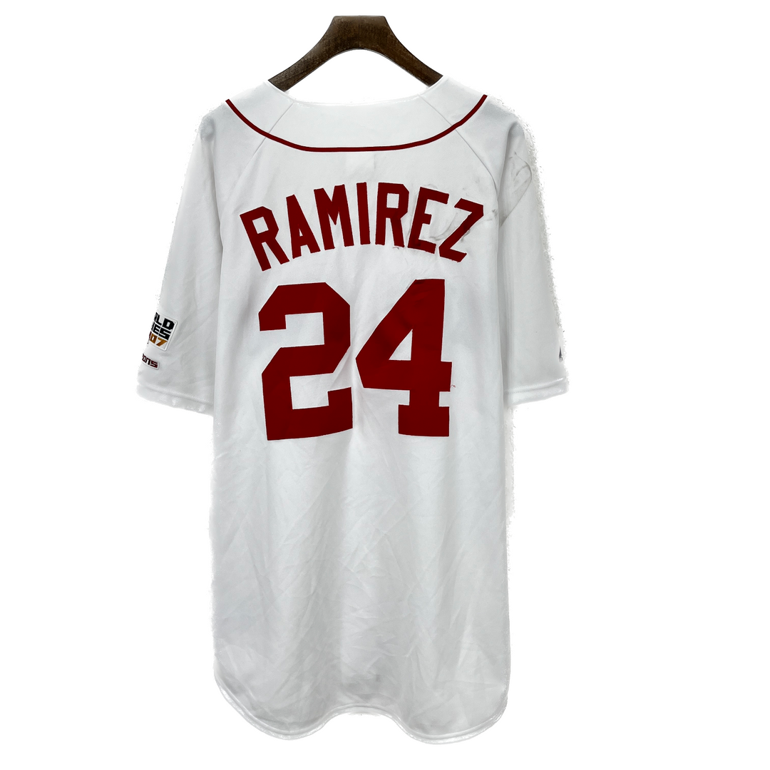 Vintage Red Sox MLB Baseball Ramirez #24 White Button Up Jersey Size XL