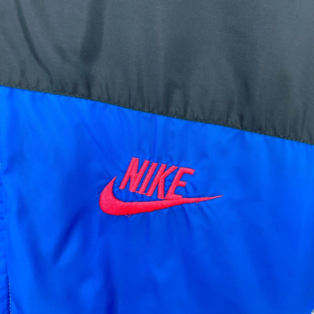 Vintage Nike Swoosh Logo Full Zip Blue White Light Jacket Size L