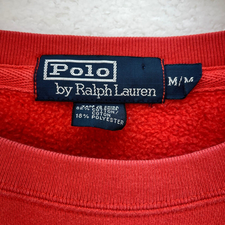 Vintage Polo Ralph Lauren Embroidered Chest Logo Red Sweatshirt Size M